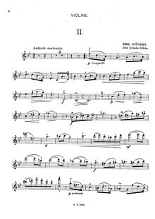 Partition de violon, 2 Lyrische Stücke, Sjögren, Emil