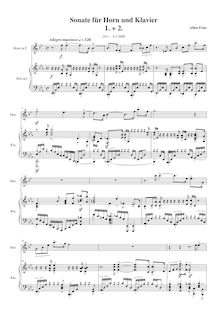 Partition , Allegro maestoso, Langsam, Sonate für cor und Klavier  Herbst 
