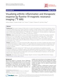 Visualizing arthritic inflammation and therapeutic response by fluorine-19 magnetic resonance imaging (19F MRI)