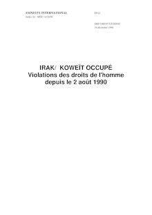 Rapport Amnesty International sur le Koweit du 19 décembre 1990