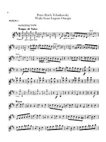Partition violons I, II, Eugene Onegin, Евгений Онегин&nbsp;; Yevgeny Onegin&nbsp;; Evgenii Onegin par Pyotr Tchaikovsky