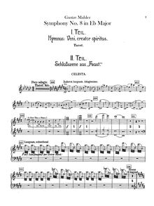 Partition Celesta, Symphony No.8, “Symphony of a Thousand”, E♭ major