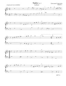 Partition , Galliard - Score pour violes de gambe (omitting orgue),  pour 2 violes de gambe et orgue