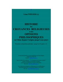 Histoire des croyances religieuses et des opinions philosophiques ...