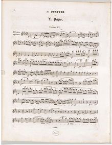 Partition violon 1, corde quatuor No.5 en C minor, C minor, Pape, Ludwig