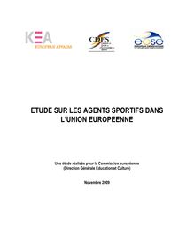 Etude sur les agents sportifs en Europe, réalisée - ETUDE SUR LES ...