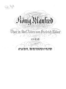 Partition Preliminaries - Act I - Act II, König Manfred, Oper in fünf Akten
