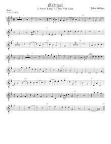 Partition viole de basse 1, octave aigu clef, madrigaux - Set 1