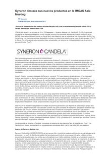 Syneron destaca sus nuevos productos en la IMCAS Asia Meeting