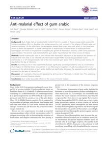 Anti-malarial effect of gum arabic