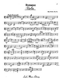 Partition altos, Romanze pour viole de gambe et orchestre, Romanze F-Dur für Bratsche und OrchesterRomance in F major for viola and orchestra