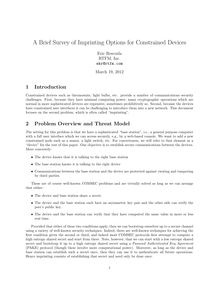 A Brief Survey of Imprinting Options for Constrained Devices