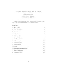 Notes about the USA's War on Terror