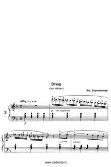Partition No.3, 12 Etudes, Op.105, Burgmüller, Friedrich