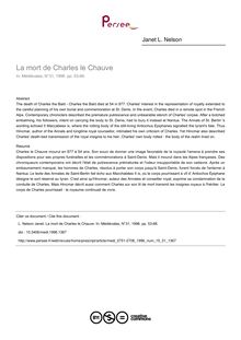 La mort de Charles le Chauve - article ; n°31 ; vol.15, pg 53-66