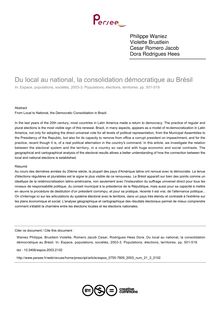 Du local au national, la consolidation démocratique au Brésil - article ; n°3 ; vol.21, pg 501-519