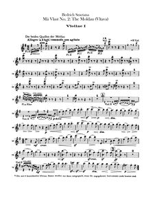 Partition violons I, Vltava, Die Moldau, E minor, Smetana, Bedřich