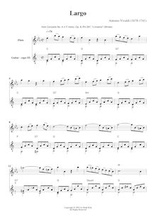 Partition Simplified version, violon Concerto en F minor, L inverno (Winter) from Le quattro stagioni (The Four Seasons)