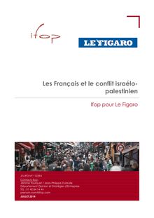 Conflit Israélo-palestinien - Sondage Ifop pour Le Figaro
