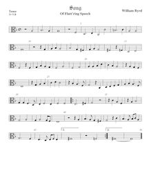 Partition ténor viole de gambe, alto clef, Of Flatt ring Speech - pour violes de gambe par William Byrd
