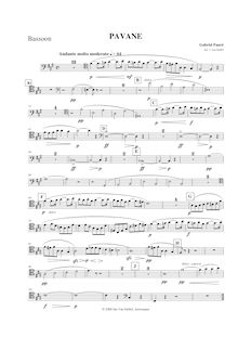 Partition basson, Pavane, Op.50, F? minor, Fauré, Gabriel