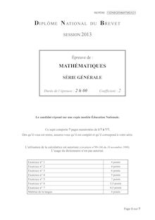 Brevet 2013 Maths