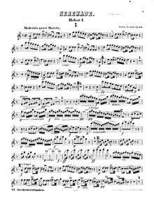 Partition hautbois 1, Serenade pour vent Instruments, Serenáda pro dechové nástroje