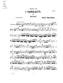 Partition de violoncelle, quatuor No.13, Motifs de  I Capuleti e i Montecchi 