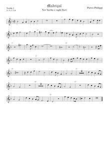 Partition viole de gambe aigue 1, madrigaux pour 5 voix, Philips, Peter par Peter Philips