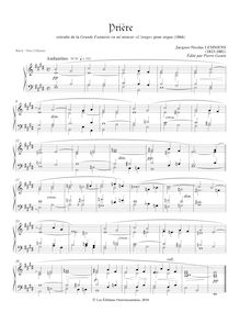 Partition Prière, Four orgue pièces en pour Free Style, Lemmens, Jacques-Nicolas