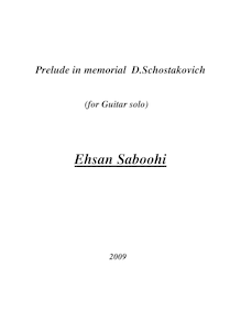 Partition complète, Prelude en Memorial D. Shostakovich, Saboohi, Ehsan