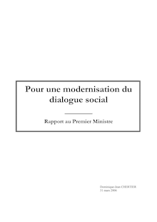 Pour une modernisation du dialogue social - Rapport au Premier ministre