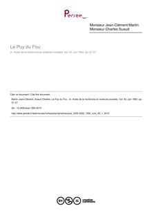 Le Puy du Fou  - article ; n°1 ; vol.93, pg 21-37