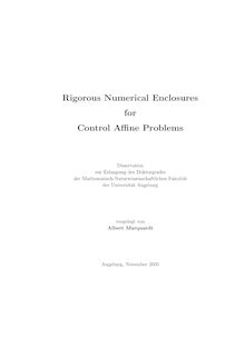 Rigorous numerical enclosures for control affine problems [Elektronische Ressource] / vorgelegt von Albert Marquardt