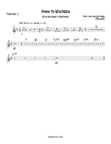 Partition ténor Saxophone 2 (en B♭), Hymn to Wikipedia, D major