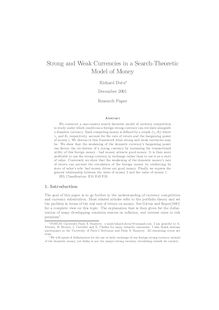 Strong and Weak Currencies in a Search Theoretic Model of Money
