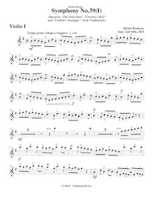 Partition violons I, Symphony No.39  Irish Green , G major, Rondeau, Michel
