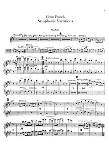 Partition flûte 1/2, Variations Symphoniques pour piano et orchestre