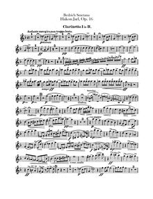 Partition clarinette 1, 2, basse clarinette (B♭), Hakon Jarl, Smetana, Bedřich