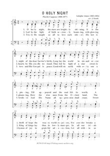 Partition complète, O Holy night, Cantique de Noël, Minuit Chrétiens, Adam, Adolphe par Adolphe Adam