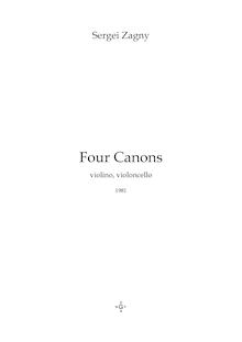 Partition complète, 4 Canons, Zagny, Sergei