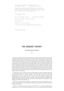 His Unquiet Ghost - 1911