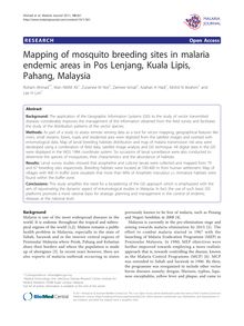 Mapping of mosquito breeding sites in malaria endemic areas in Pos Lenjang, Kuala Lipis, Pahang, Malaysia