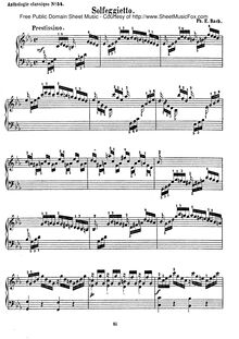 Partition complète, Solfeggietto, Wq.117.1 / H.220, Bach, Carl Philipp Emanuel
