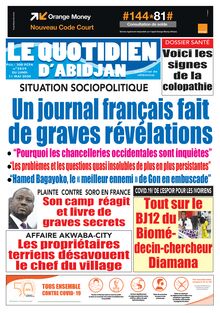 Le Quotidien d’Abidjan n°2839 – Lundi 11 mai 2020