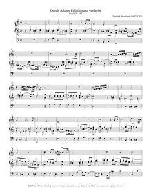 Partition complète, Durch Adams Fall ist ganz verderbt, Organ chorale prelude par Dietrich Buxtehude