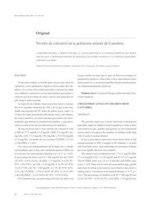 Niveles de colesterol en la población infantil de Cantabria