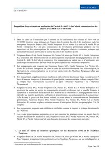 Engagements de Nespresso : document de l Autorité de la Concurrence