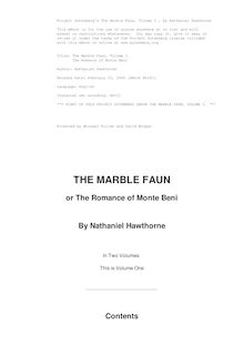 The Marble Faun - Volume 1 - The Romance of Monte Beni