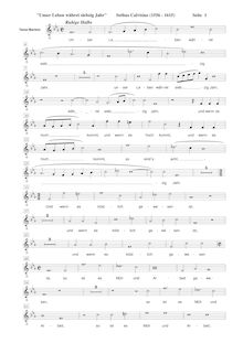 Partition ténor (ou baryton) , partie [G2 clef], Unser Leben währet siebzig Jahr par Seth Calvisius